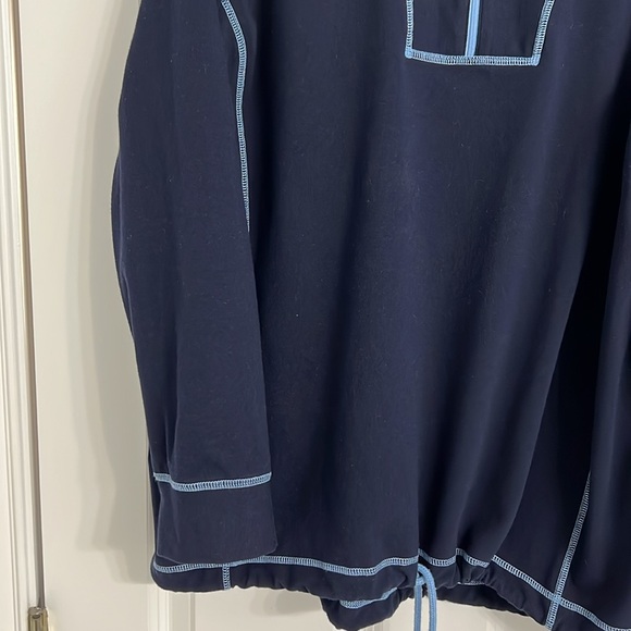 Talbots Navy Blue Pullover with Light Blue Trim - Picture 4 of 10